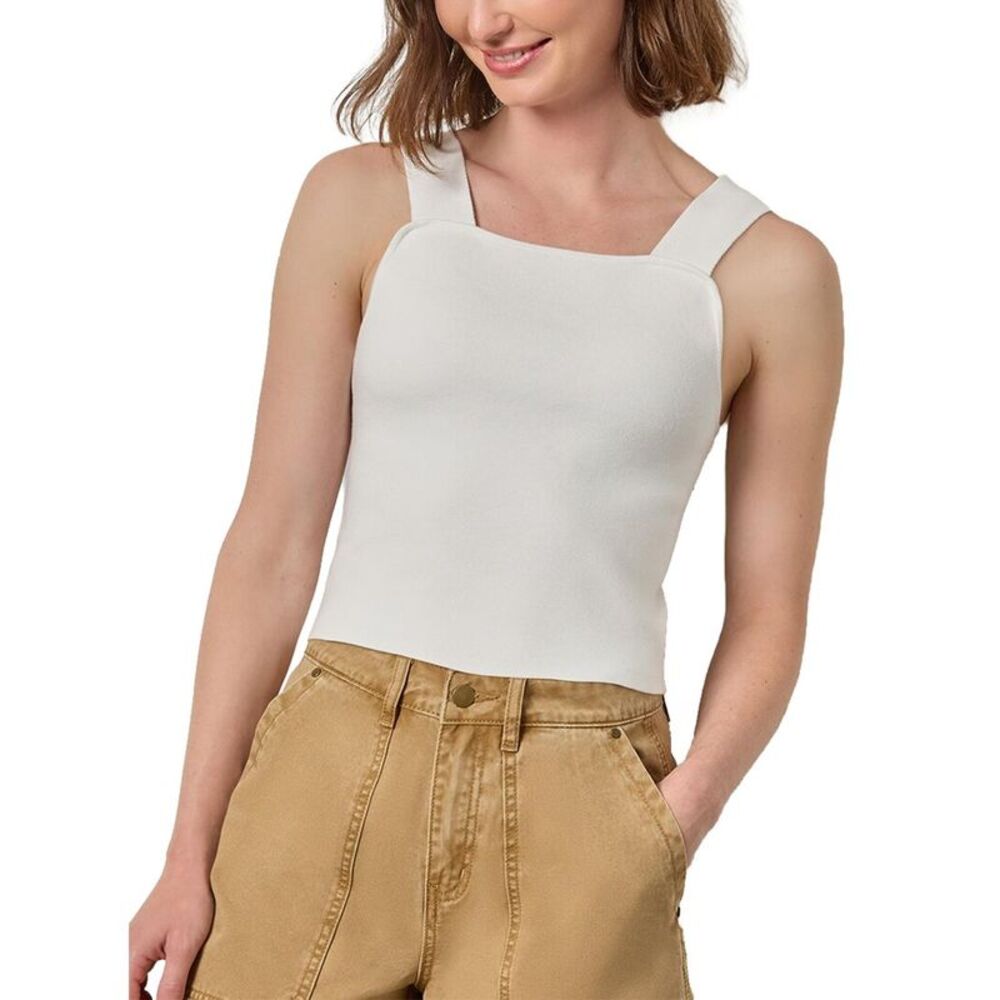 Lilla P Womens  Wide Strap Knit Tank, White